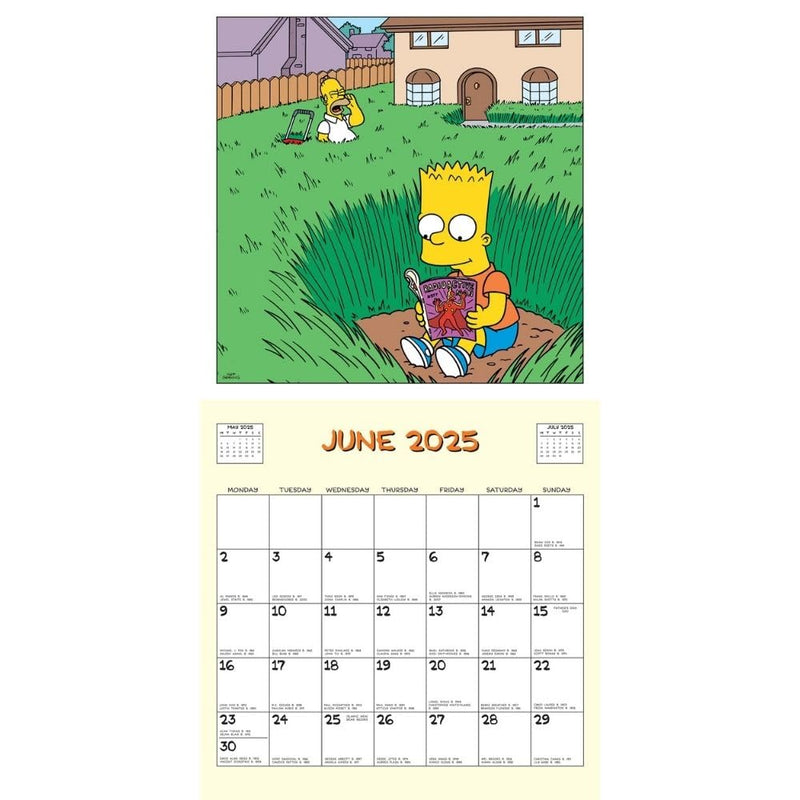 The Simpsons Square 2025 Calendar, packaging shot