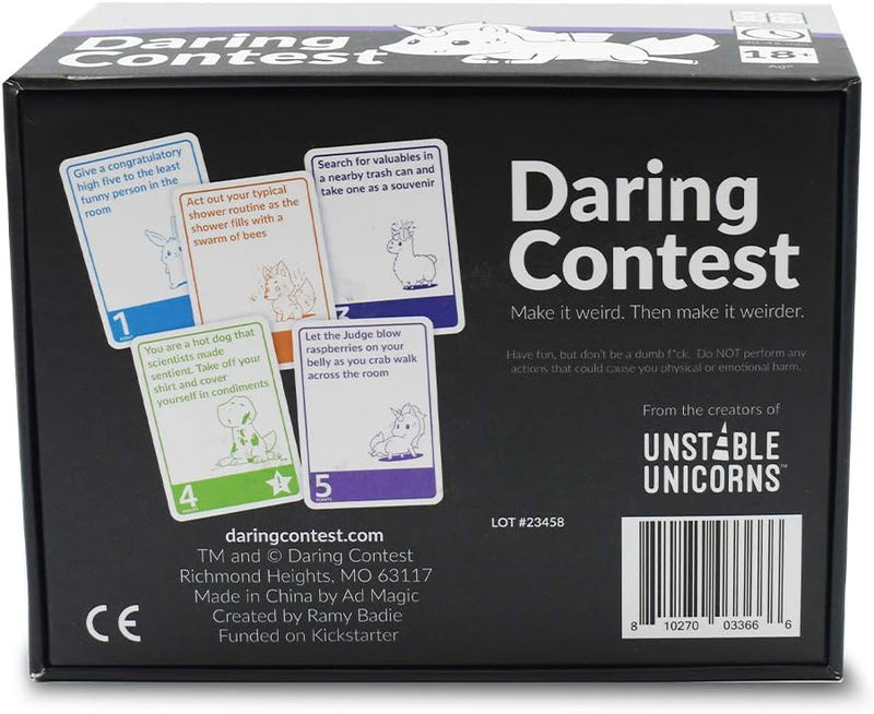 Daring Contest Game, rear view