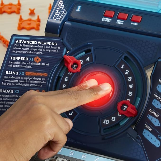 Hasbro Gaming Electronic Battleship Reloaded Board Game, side angle
