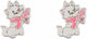 Disney Aristocats Marie Silver Plated Stud Earrings