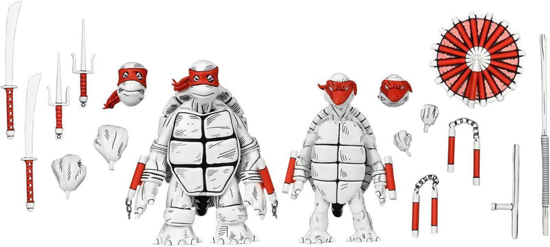 TMNT Comic First Turtles (Mirage Comics) Black And White 7" Scale Action Figure 2-Pack Teenage Mutant Ninja Turtles (view 3)