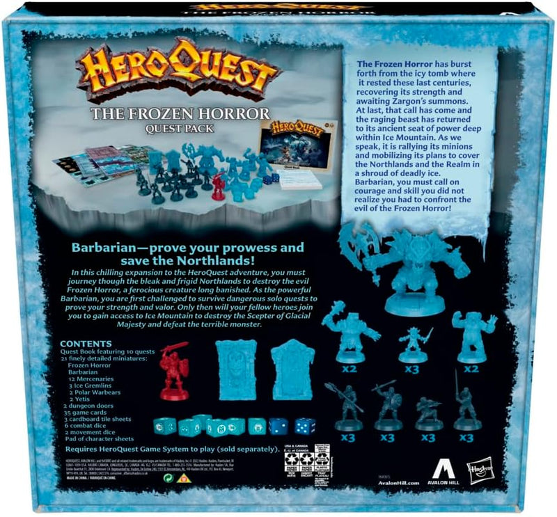 Avalon Hill HeroQuest The Frozen Horror Quest Pack, rear view