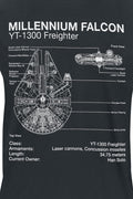 Star Wars Millenium Falcon Sketch T-Shirt, rear view