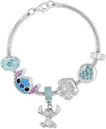 Disney Stitch Silver Plated Charm Bracelet
