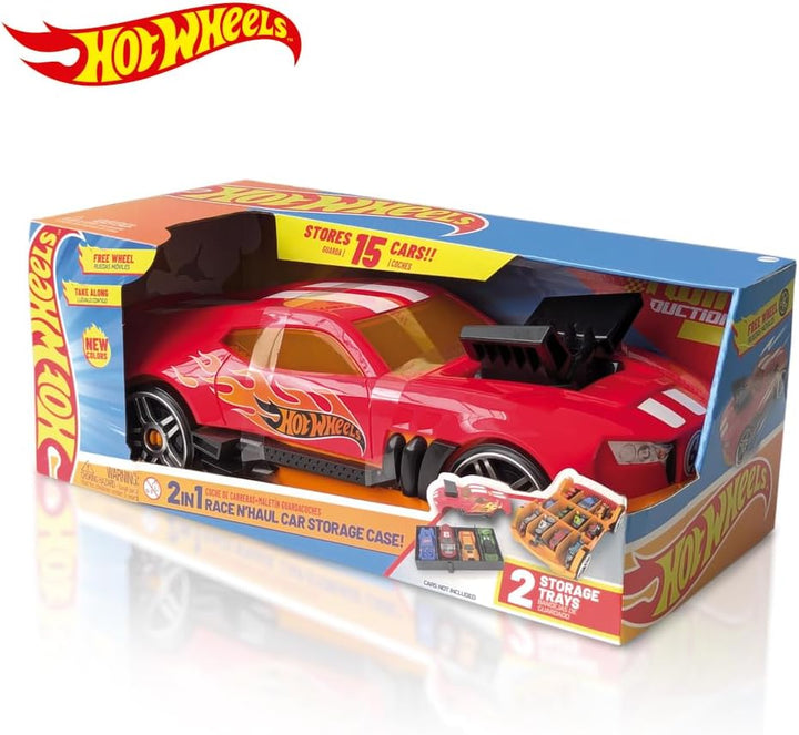 Hot Wheels 2 in 1 Race N Haul Storage Case Red