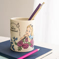 Alice in Wonderland Ceramic Pen Holder close up detail