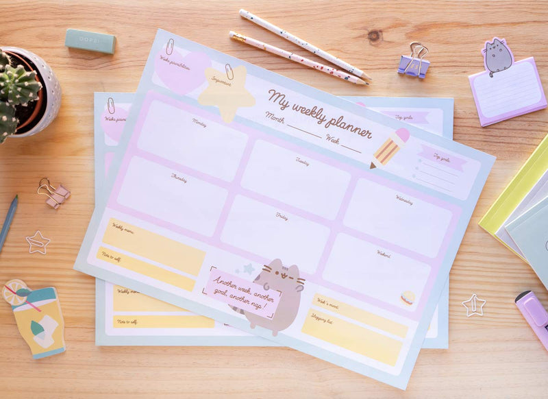 Pusheen A3 Weekly Planner close up detail