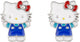 Hello Kitty Girls Sterling Silver Silhouette Cut Out Stud Earrings