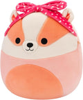 Squishmallows Rostam the Peach Badger With a Heart Bandana Valentines 7.5 Plush, size reference