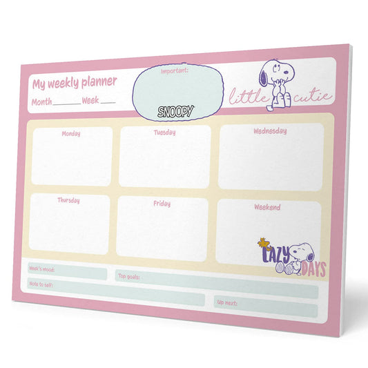 Weekly Planner Notepad A4 Snoopy view 2