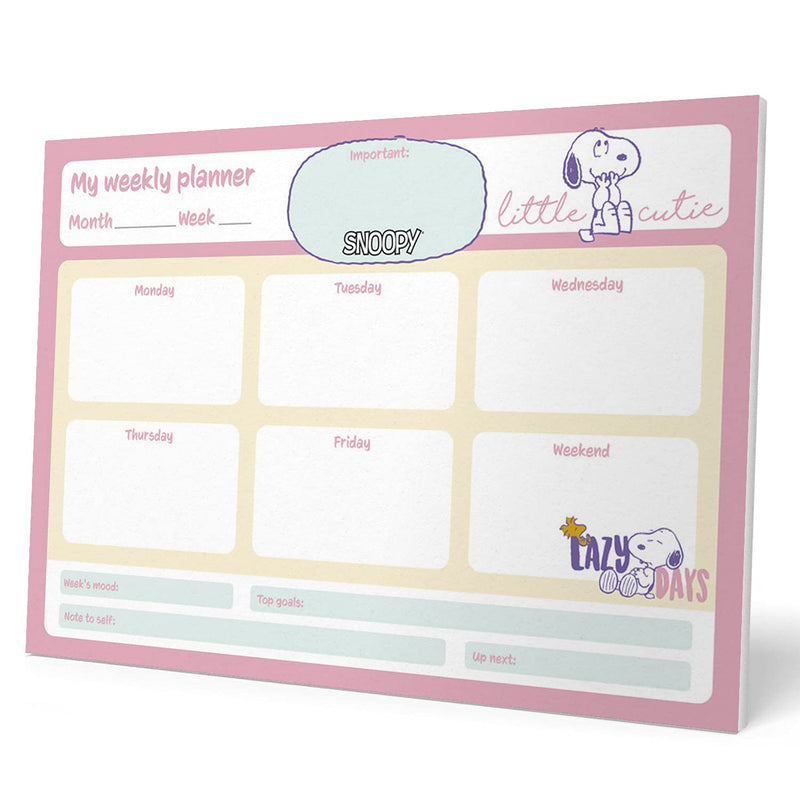 Weekly Planner Notepad A4 Snoopy view 2