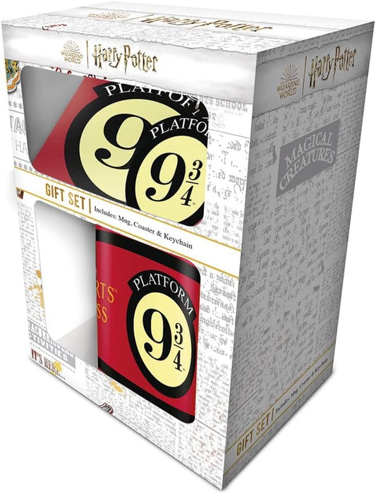 Harry Potter Platform 9 3/4 Mug, Coaster and Keychain Gift Set
