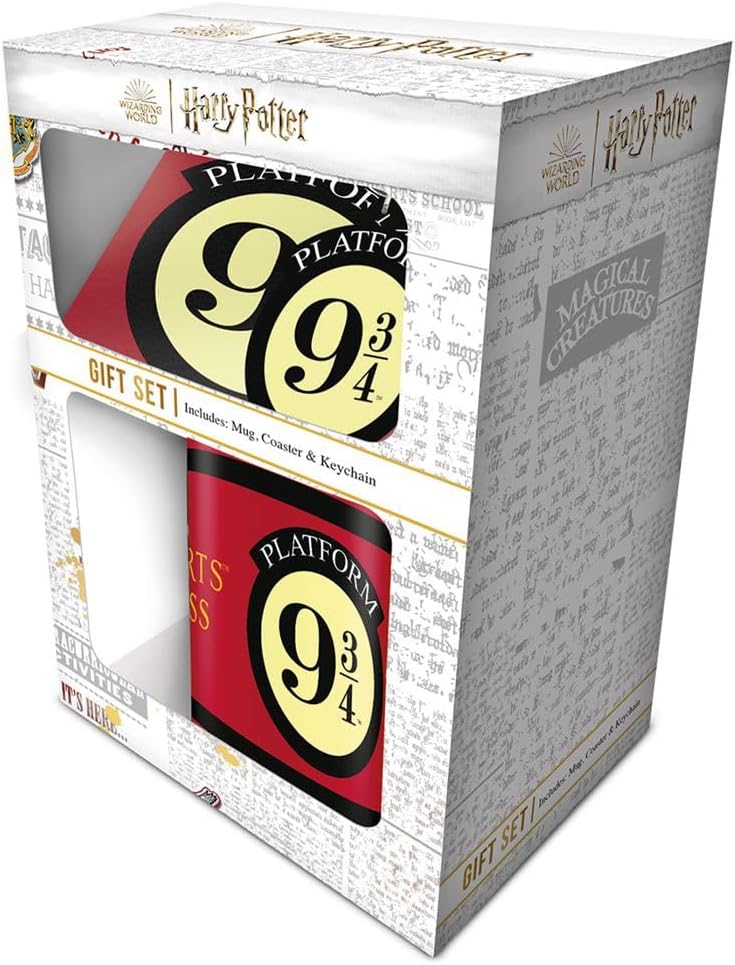 Harry Potter Platform 9 3/4 Mug, Coaster and Keychain Gift Set