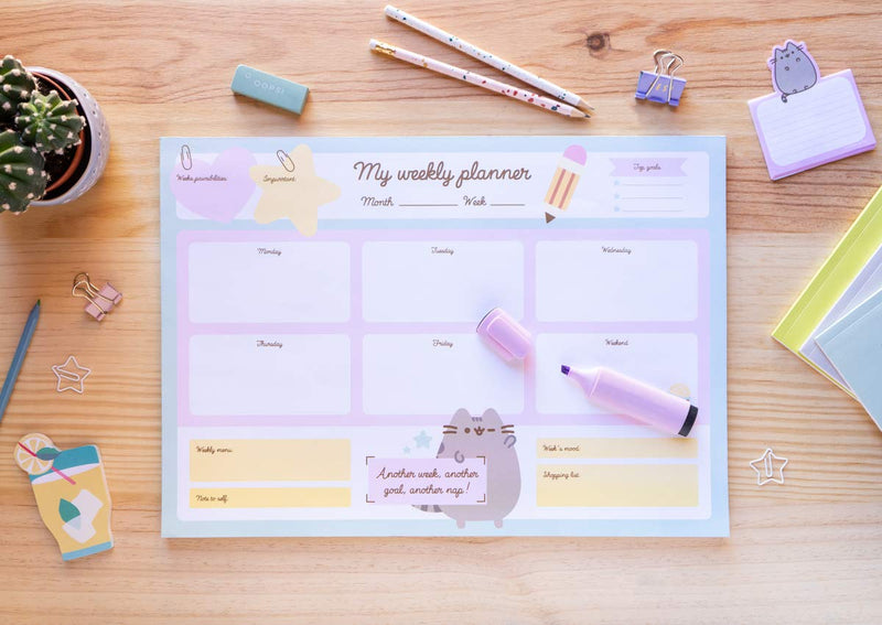 Pusheen A3 Weekly Planner side angle