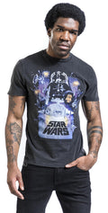 Star Wars Vintage Poster SuperHeroes Inc. Acid Wash T-Shirt, side angle
