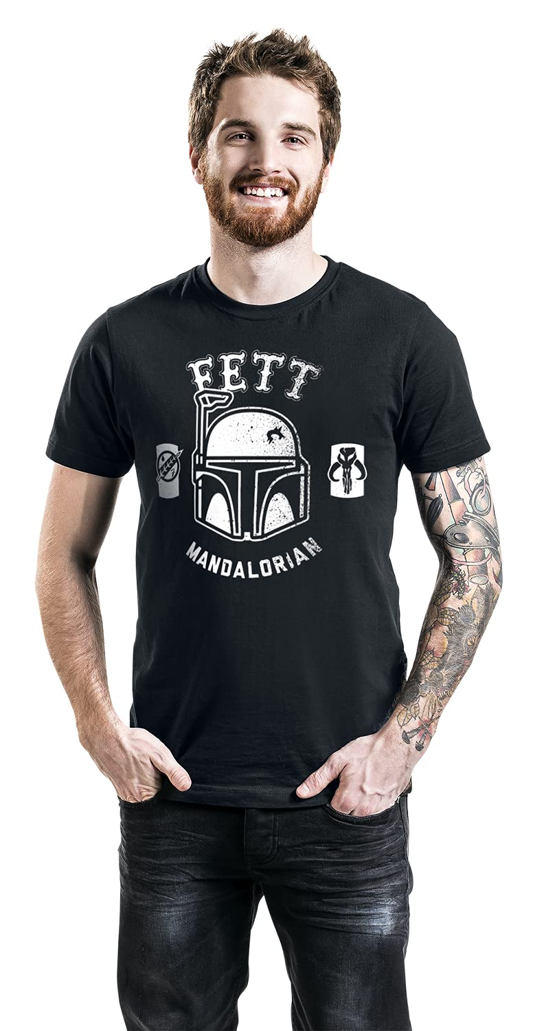 Star Wars The Mandalorian Boba Fett T-Shirt, close-up detail