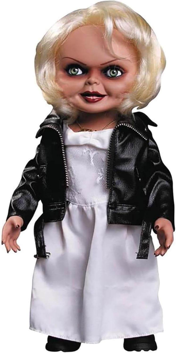 Chucky Tiffany Bride Of Chucky 15 MDS Mega Scale Figure With Sound (Black Jacket), packaging shot
