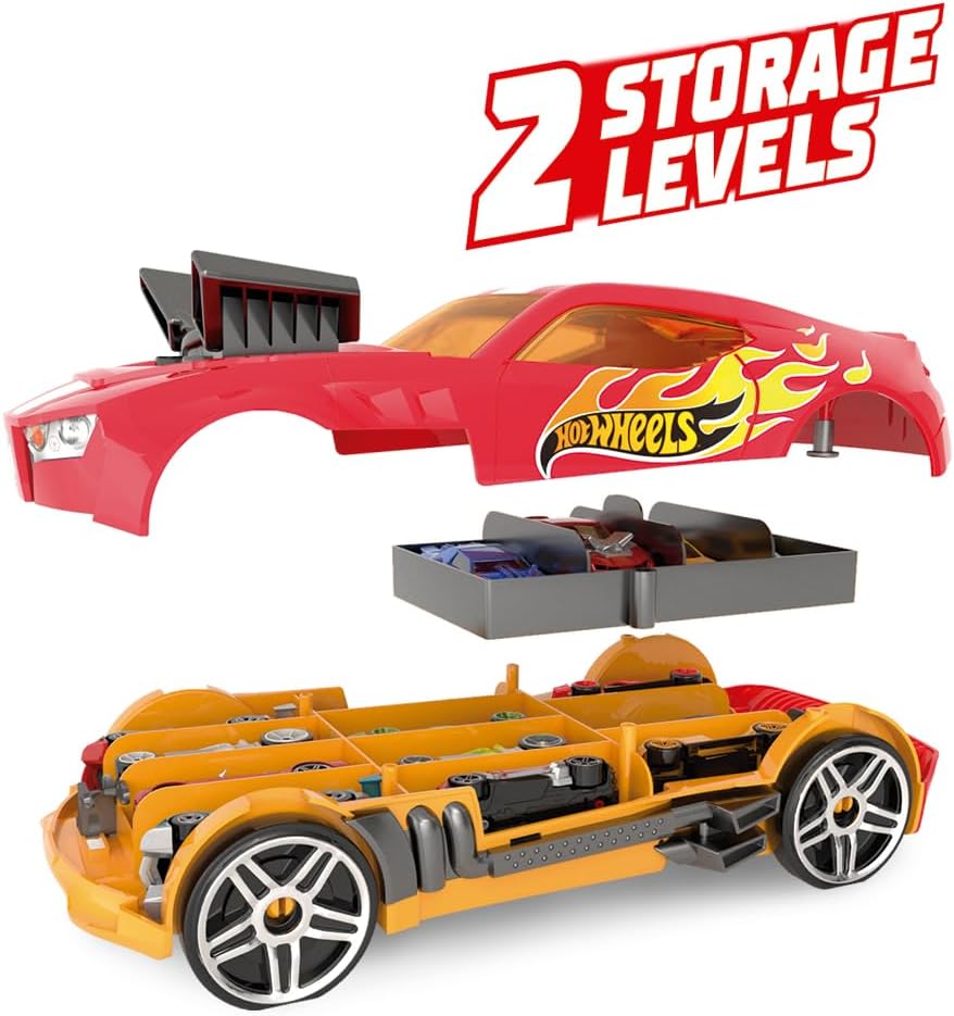 Hot Wheels 2 in 1 Race N Haul Storage Case Red