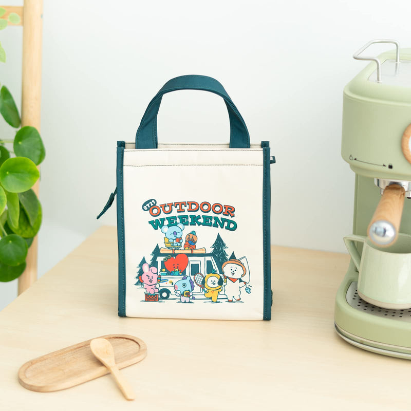 BT21 Lunch Bag with Foil Lining and Bottle Pocket side angle