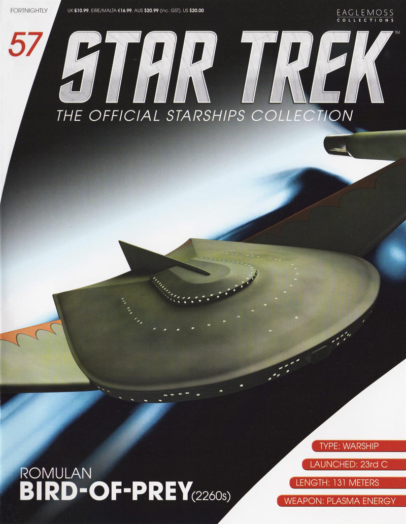 STDC57 Romulan Bird-of-Prey (2260s) (TOS) Model Die Cast Ship (Eaglemoss / Star Trek), additional view