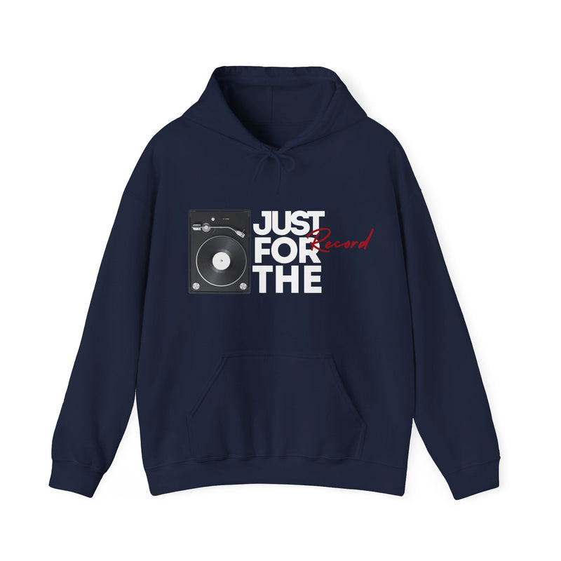 'Just for the Record' Men's Hoodie, size reference