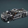 LEGO Technic 42173 Koenigsegg Jesko Absolut Grey Hypercar for Ages 10+, close-up detail