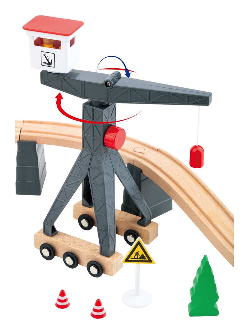 Wooden Construction Yard Train Set - Image