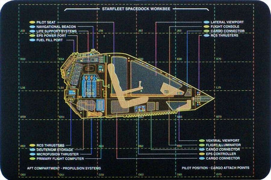 Spacedock Workbee Shuttlecraft Model Diecast Ship (Eaglemoss / Star Trek), alternate view