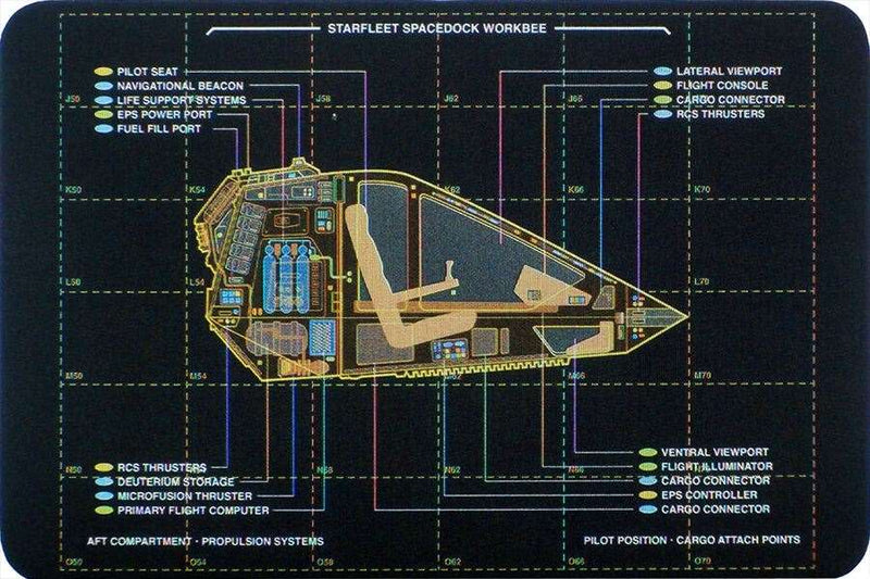 Spacedock Workbee Shuttlecraft Model Diecast Ship (Eaglemoss / Star Trek), alternate view