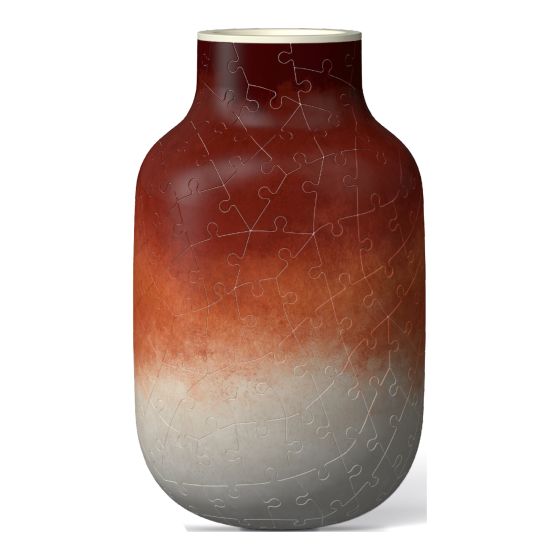 3D Puzzle Vase Gradient Brick - Red
