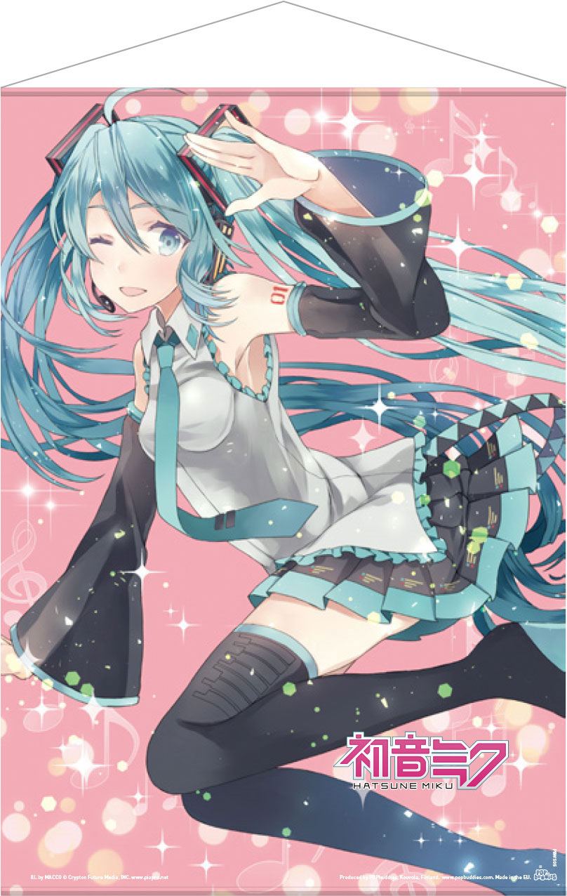 Hatsune Miku N A Hatsune Miku Pink Glitter Wall Scroll