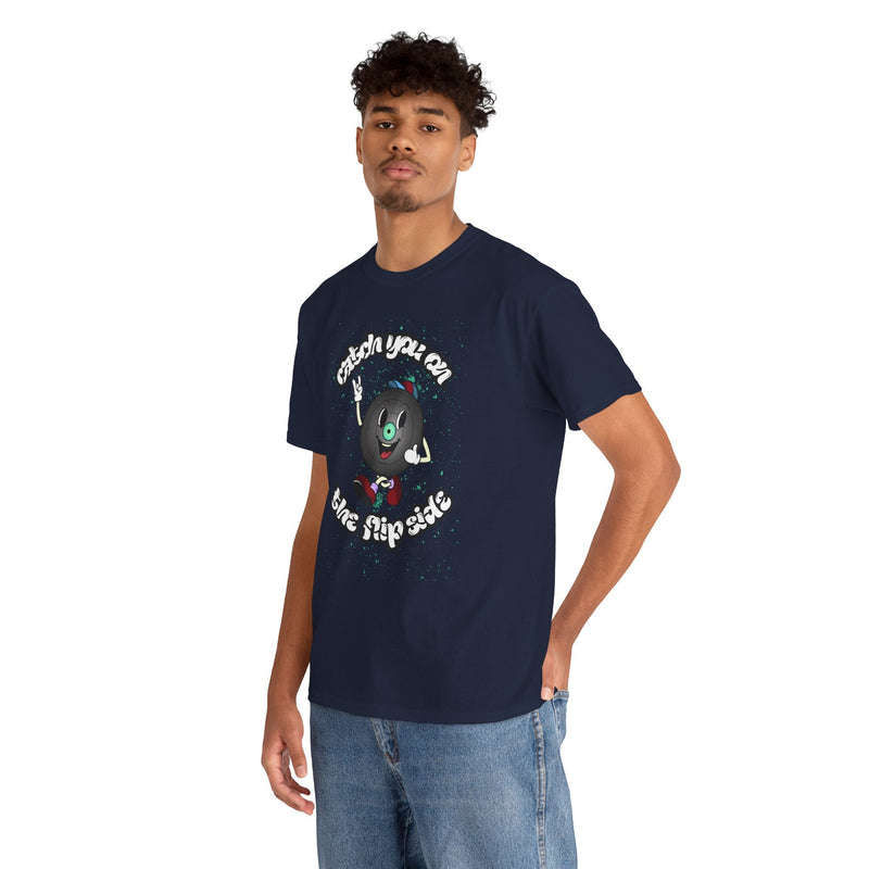 'Catch You On The Flip Side' Men's Vinyl T-Shirt, alternate view