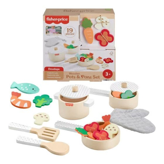 Fisher Price Wooden Pots & Pans Set