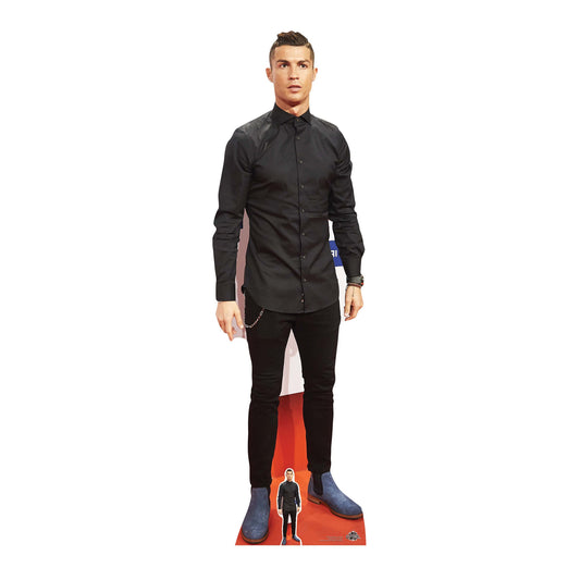 Christiano Ronaldo Height 181cm Lifesize Cardboard Cut Out With Mini collectible from Star Cutouts