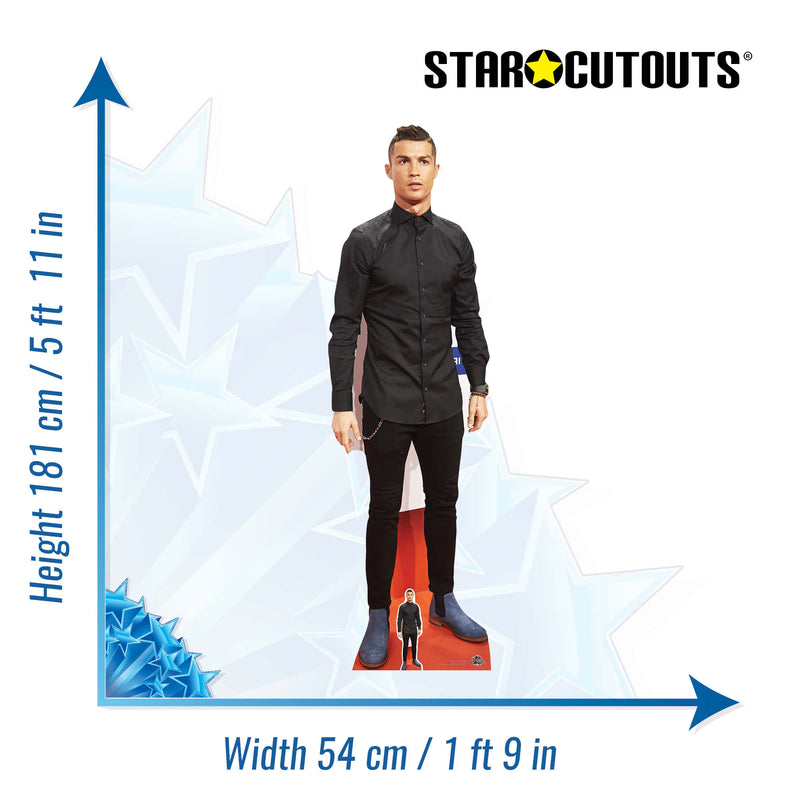 Christiano Ronaldo Height 181cm Lifesize Cardboard Cut Out With Mini, alternate view