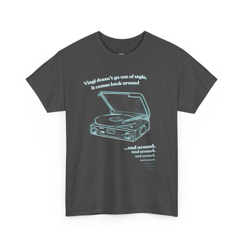 'Vinyl Doesn't Go Out Of Style' Men's T-Shirt, in display