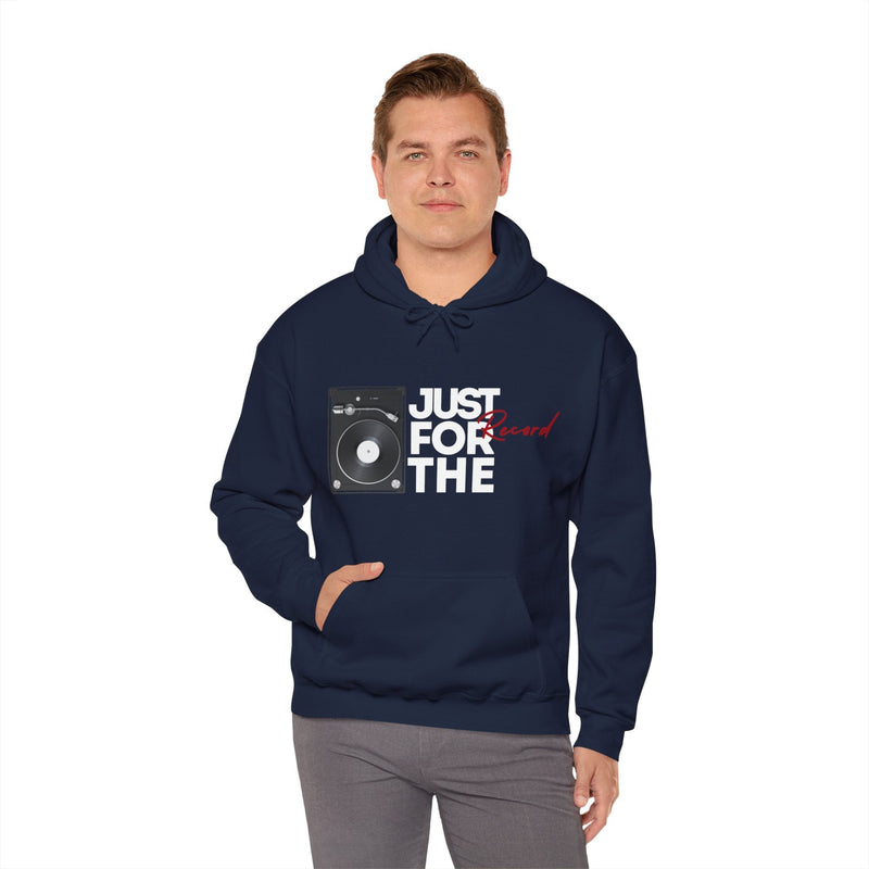'Just for the Record' Men's Hoodie, rear view