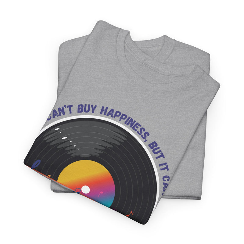 'Money Can't Buy Happiness, But It Can Buy Vinyl' Men's T-Shirt, rear view