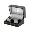 Chelsea FC Tie Slide & Cufflink Set, close-up detail