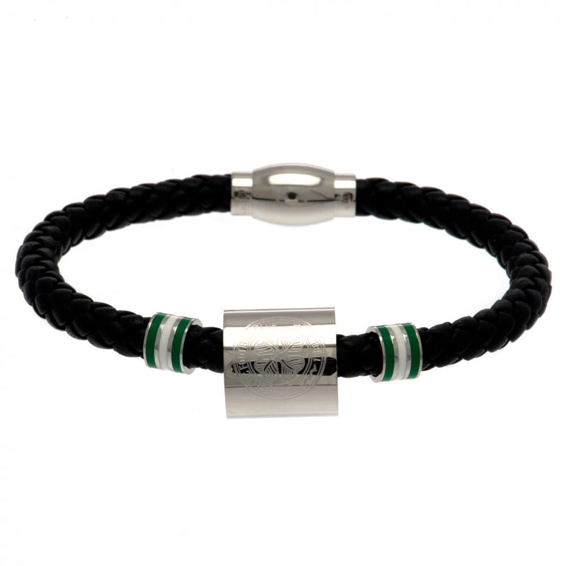 Celtic FC Colour Ring Leather Bracelet, alternate view