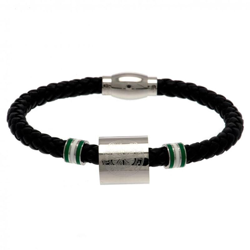 Celtic FC Colour Ring Leather Bracelet, alternate view