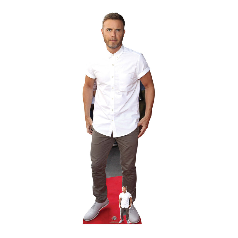 Gary Barlow White Shine Height 175cm Lifesize Cardboard Cut Out With Mini collectible from Star Cutouts