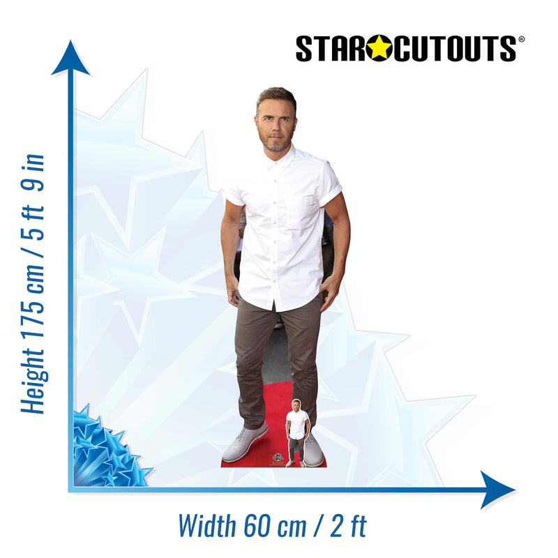 Gary Barlow White Shine Height 175cm Lifesize Cardboard Cut Out With Mini, alternate view