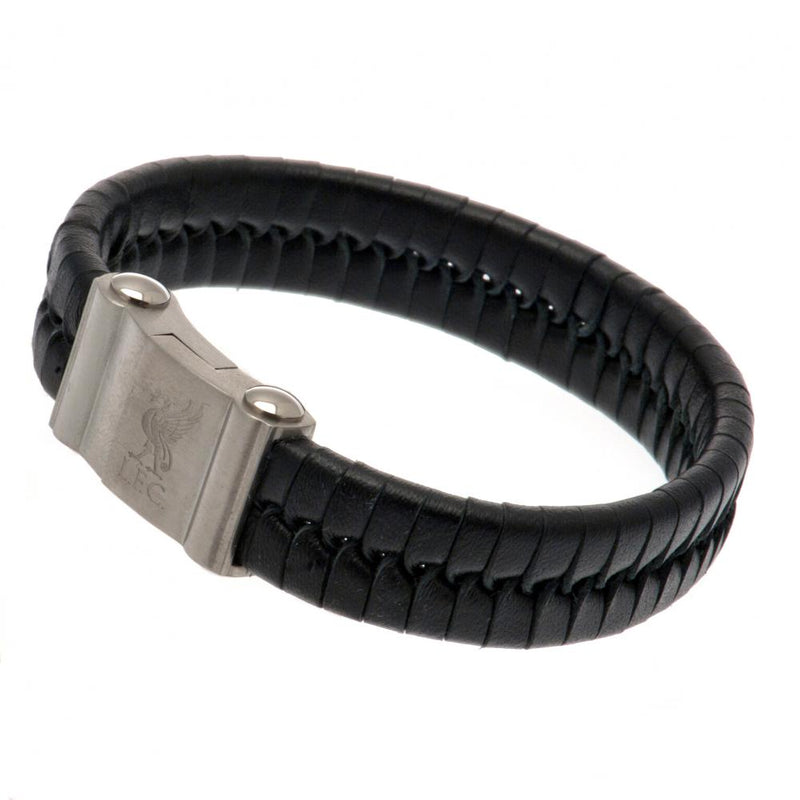 Liverpool FC Single Plait Leather Bracelet, alternate view