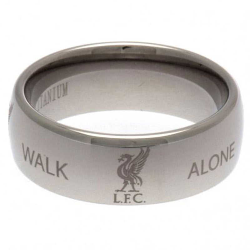 Liverpool FC Super Titanium Ring Medium, side angle