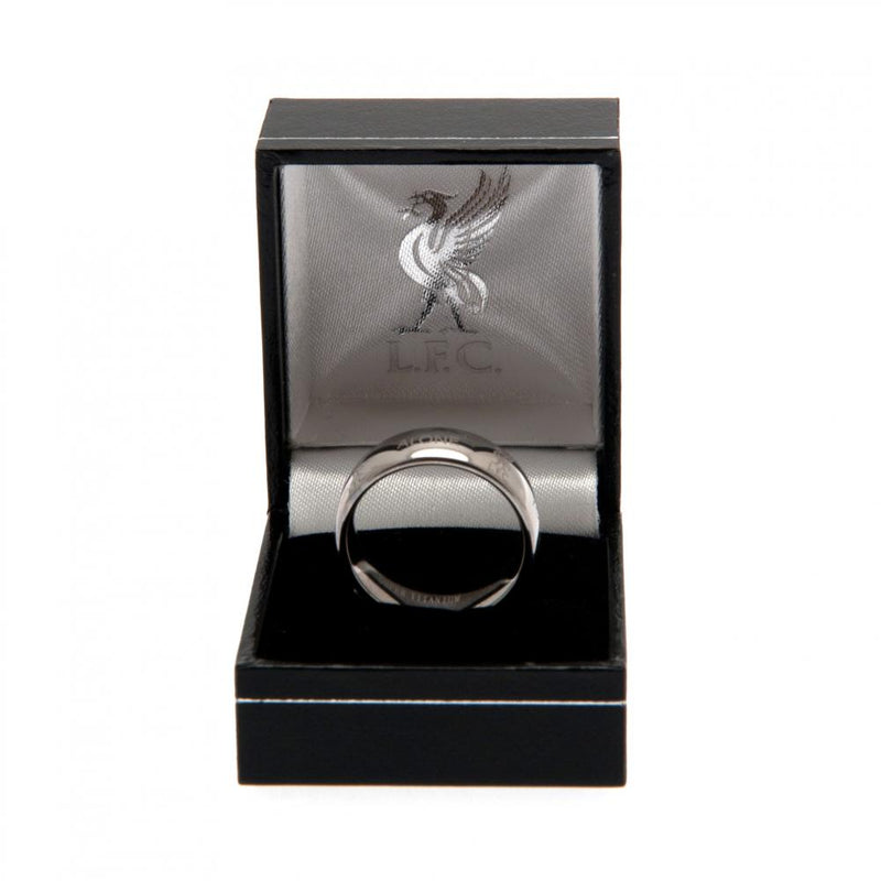 Liverpool FC Super Titanium Ring Small, close-up detail
