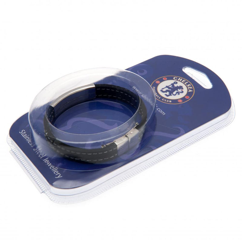 Chelsea FC Stitched Silicone Bracelet, side angle