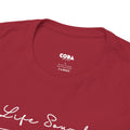 'Life Sounds Better on Vinyl' Men's T-Shirt, close-up detail