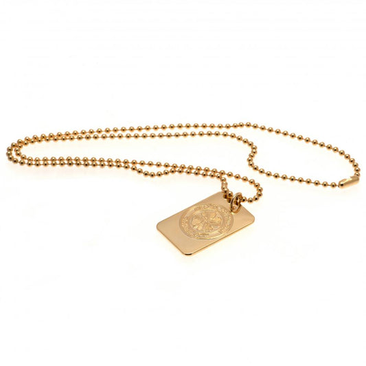 Celtic FC Gold Plated Dog Tag & Chain, alternate view