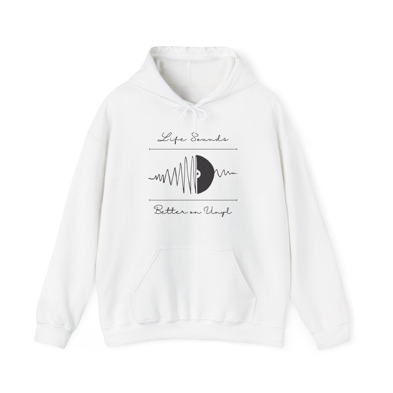 'Life Sounds Better on Vinyl' Men's Hoodie, in display